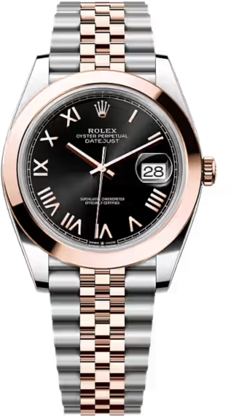 Rolex Datejust 126301 41 Oystersteel Everose Gold Bright Black Dial Jubilee Bracelet — 2026