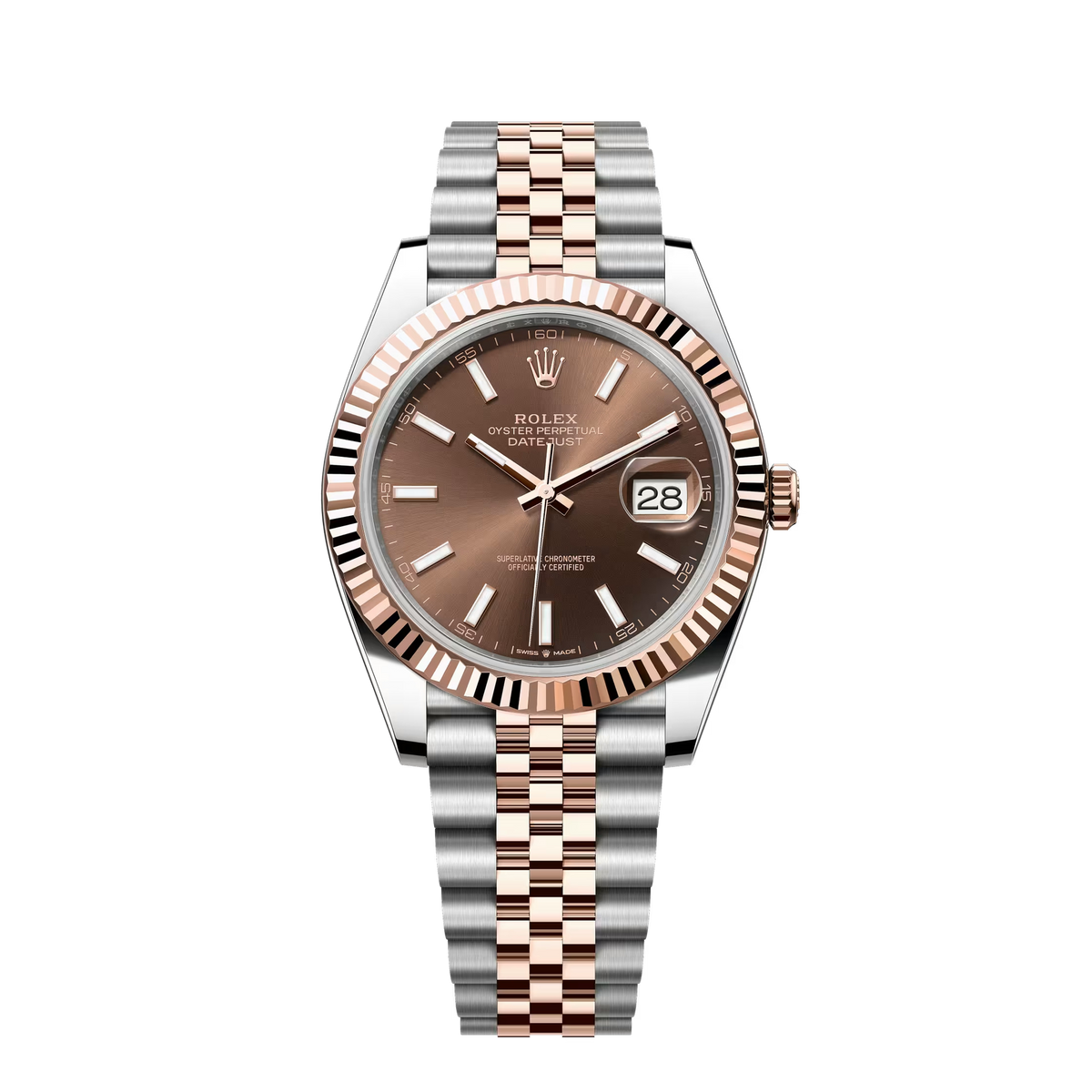 Rolex Datejust 41mm 126331 Stainless Steel Rose Gold Chocolate Dial Jubilee