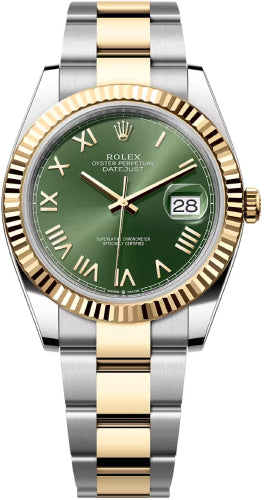Rolex Datejust 126333 41 Oystersteel And Yellow Gold Olive Green Roman Dial Oyster Bracelet — 2026