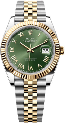Rolex Datejust 126333 41 Oystersteel And Yellow Gold Olive Green Roman Dial Jubilee Bracelet — 2026