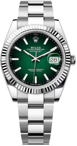 Rolex Datejust 126334 41mm Oystersteel And White Gold Green Ombré Dial — 2026