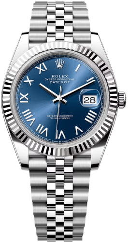Rolex Datejust 126334 41mm Oystersteel And White Gold Bright Blue Roman Dial Jubilee Bracelet Main image