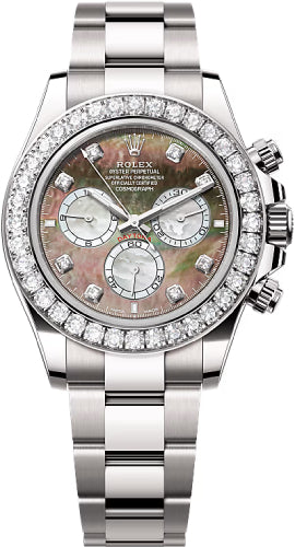 Rolex Cosmograph Daytona 126579RBR 40mm Black & White MOP Diamond-Set Dial Oyster Bracelet Diamond-Set Bezel - 2024 Model Main image
