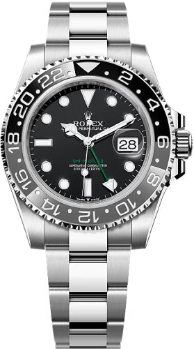 Rolex GMT-Master II 126710GRNR 40mm Black Dial Cerachrom Bezel Oyster Bracelet - 2024 Model