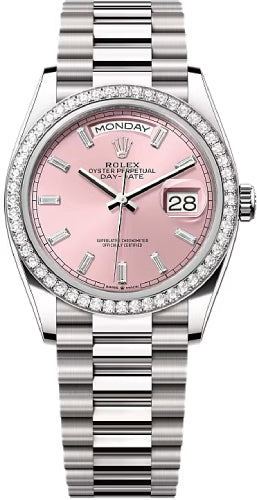 Rolex Day-Date 128349RBR 36 36mm Pink Diamond-Set Dial Diamond-Set Bezel President Bracelet - 2024 Model Main image