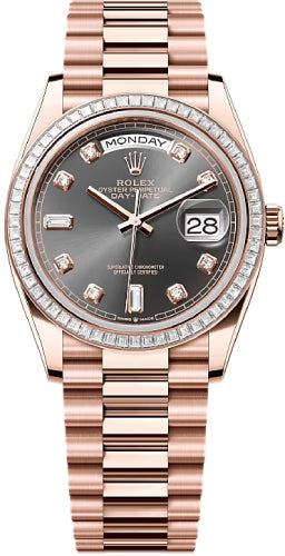 Rolex Day-Date 128395TBR 36 36mm Slate Diamond-Set Dial Diamond-Set Bezel President Bracelet - 2024 Model Main image