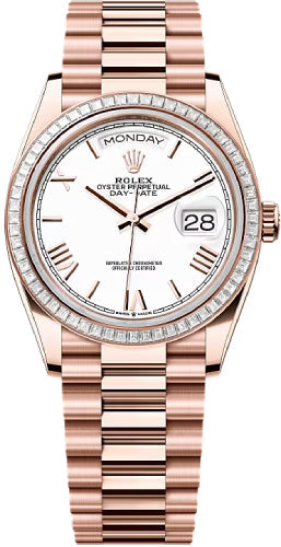 Rolex Day-Date 128395TBR 36 36mm White Dial Diamond-Set Bezel President Bracelet - 2024 Model Main image