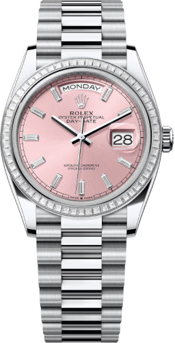 Rolex Day-Date 128396TBR 36 36mm Pink Diamond-Set Dial Diamond-Set Bezel President Bracelet - 2024 Model Main image