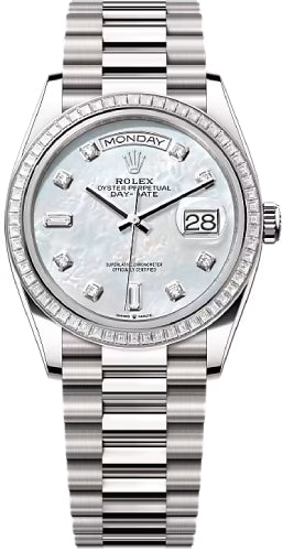 Rolex Day-Date 128399TBR 36 36mm White MOP Diamond-Set Dial Diamond-Set Bezel President Bracelet - 2024 Model Main image