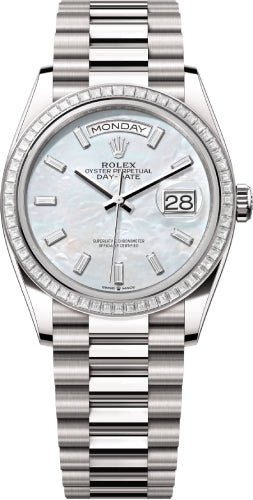 Rolex Day-Date 128399TBR 36 36mm White MOP Diamond-Set Dial Diamond-Set Bezel President Bracelet - 2024 Model Main image