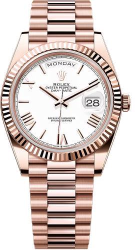 Rolex Day-Date 228235 40 40mm Slate White Roman Dial Fluted Bezel President Bracelet - 2024 Model Main image