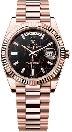 Rolex Day-Date 228235 40 40mm Eisenkiesel Diamond Set Dial Fluted Bezel President Bracelet - 2024 Model