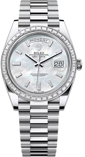 Rolex Day-Date 228396TBR 40 40mm White MOP Diamond Set Dial Diamond Set Bezel President Bracelet - 2024 Model Main image