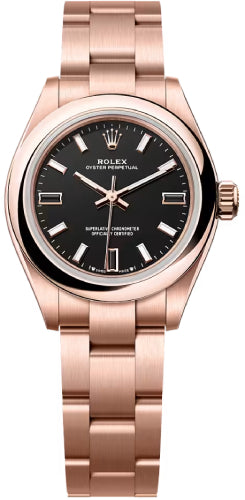 Rolex Oyster Perpetual 276205 28 18Ct Everose Gold Black Dial Oyster Bracelet — 2026 Main image