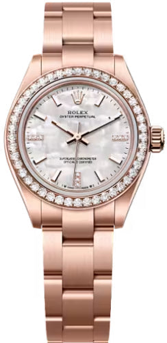 Rolex Oyster Perpetual 276245RBR 28 18Ct Everose Gold White Mother Of Pearl Diamond Set Oyster Bracelet — 2026 Main image