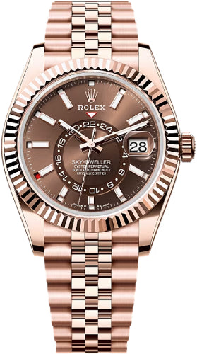 Rolex Sky-Dweller 336935 42mm Chocolate Dial Fluted Bezel Jubilee Bracelet - 2024 Model