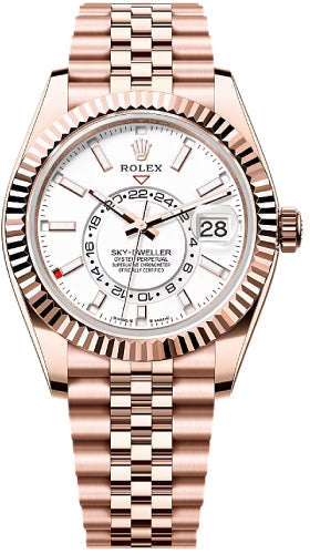 Rolex Sky-Dweller 336935 42mm Intense White Dial Fluted Bezel Jubilee Bracelet - 2024 Model