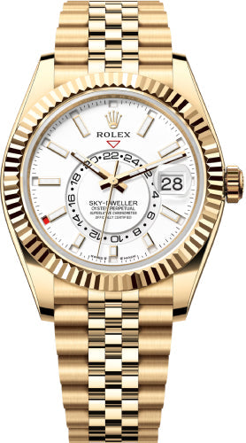 Rolex Sky-Dweller 336938 Yellow Gold 42mm Intense White Dial Fluted Bezel Jubilee Bracelet - 2024 Model Main image