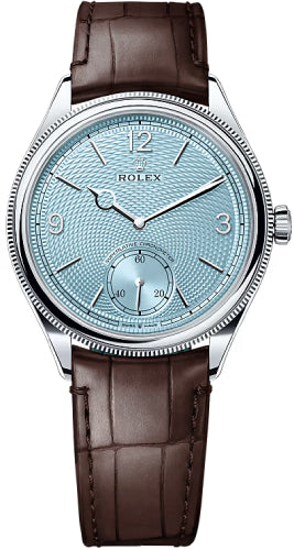 Rolex 1908 52506 39mm Ice-Blue Dial Divided Bezel Leather Strap - 2024 Model Main image