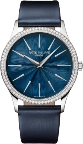 Patek Philippe Calatrava 4997/200G-001 Ladies Joaillerie White Gold Blue Dial