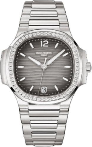 Patek Philippe Nautilus 7118/1200A-011 Ladies Stainless Steel Diamond Grey Opaline Dial