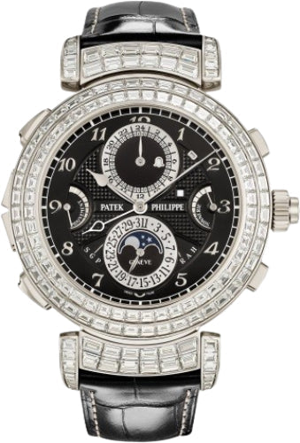 Patek Philippe Grand Complications 6300/400G-001 Grandmaster Chime Haute Joaillerie White Gold Black Dial Diamond Set Bezel