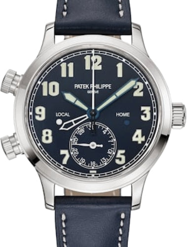 Patek Philippe Complications 7234G-001 Calatrava Pilot Travel Time White Gold Blue Dial
