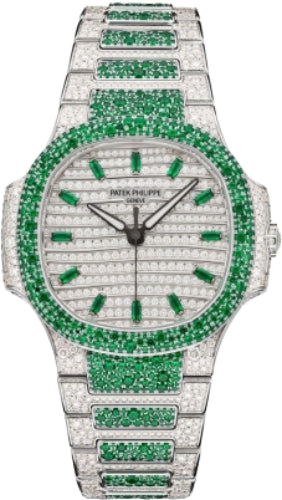 Patek Philippe Nautilus 7118/1453G-001 Haute Joaillerie White Gold Set With Emeralds & Diamonds Main image