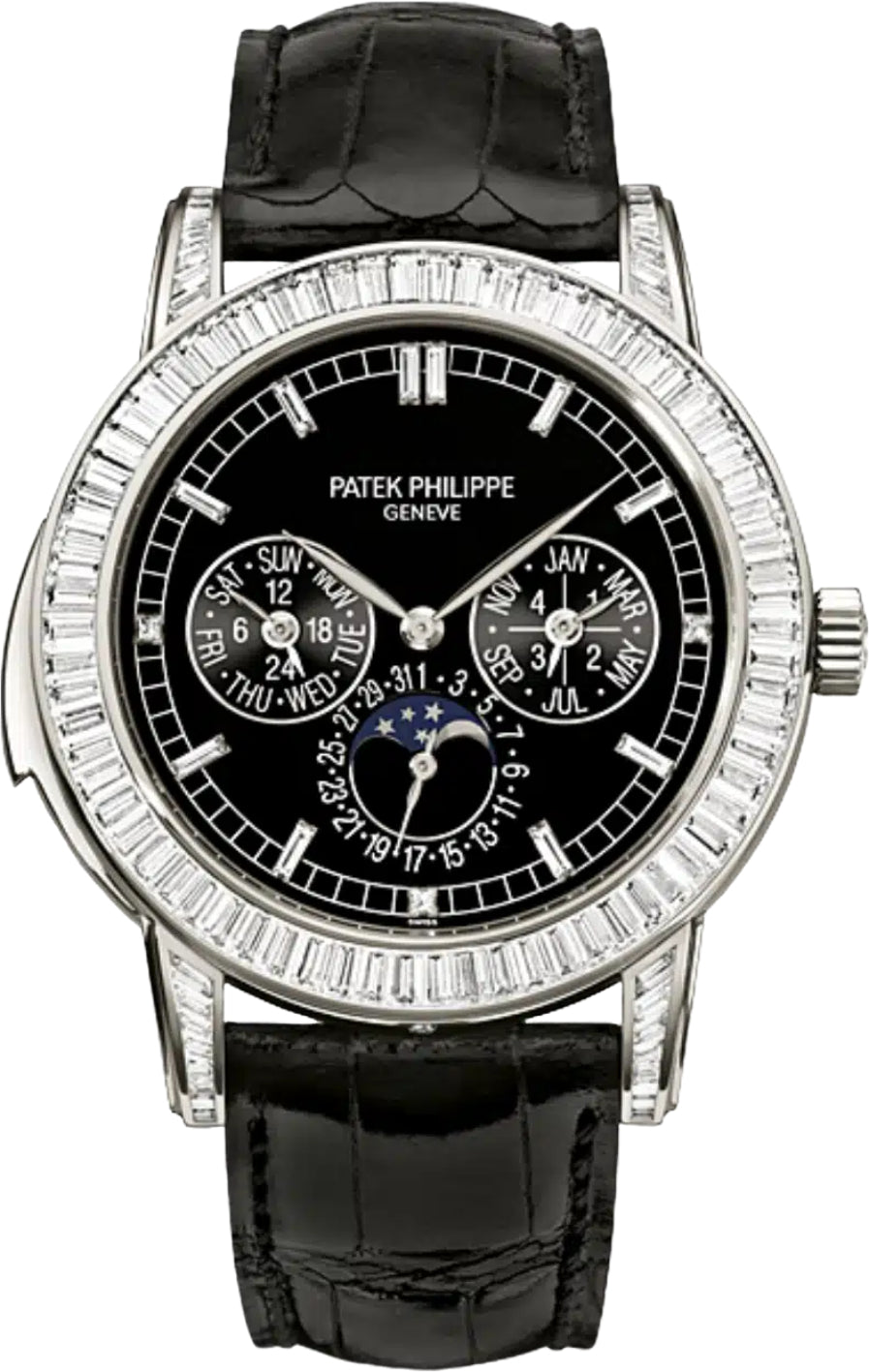 Patek Philippe Annual Calendar 5073P-001 Complications Day-Date 42mm Moon Phase Black Index Platinum Diamond Set Automatic - 42mm Main image