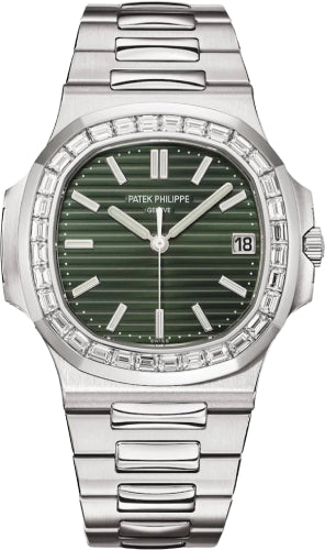Patek Philippe Nautilus 5711/1300A-001 Date Sweep Seconds Stainless Steel Diamonds Green Dial