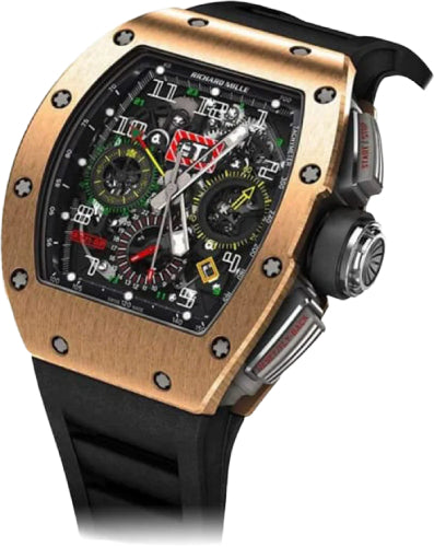 Richard Mille RM11-02 Automatic Flyback Chronograph Dual Time Zone 50mm Rose Gold Openworked Dial