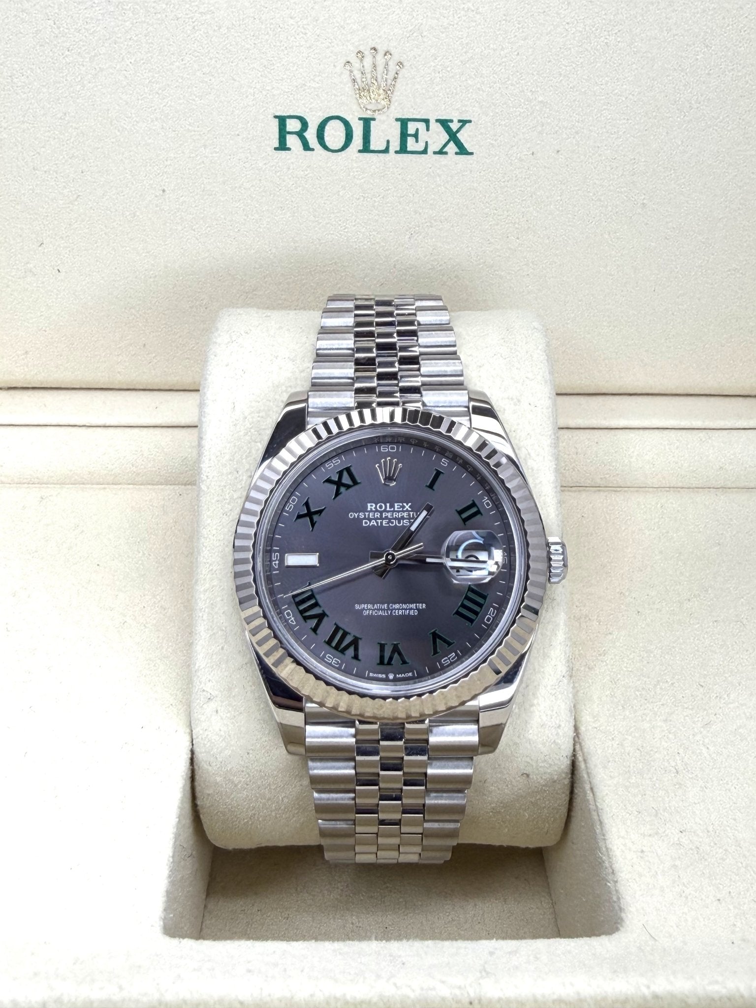 Rolex Datejust 126334 Wimbledon Dial Jubilee Fluted Bezel