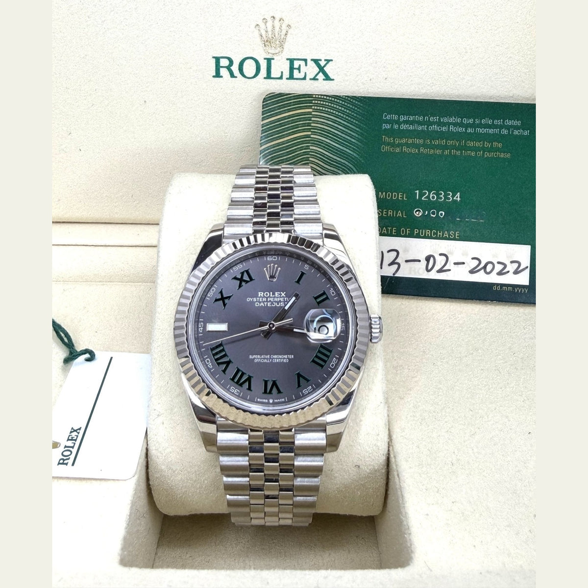 Rolex Datejust 126334 Wimbledon Dial Jubilee Fluted Bezel - ORATIME CO
