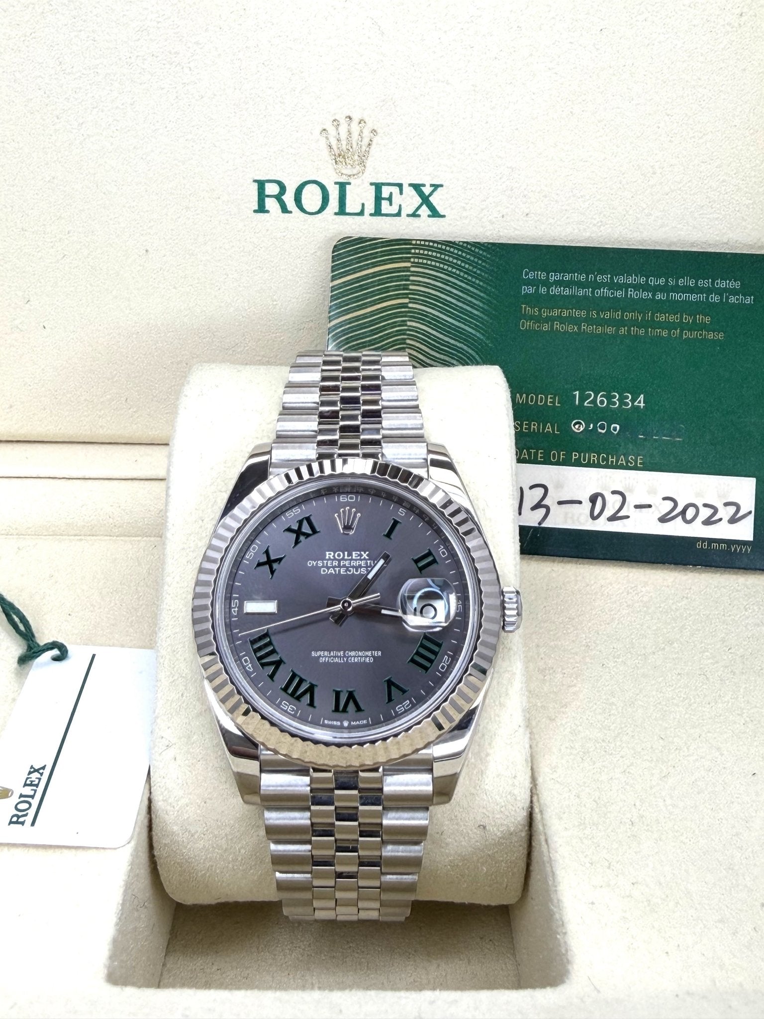 Rolex Datejust 126334 Wimbledon Dial Jubilee Fluted Bezel - ORATIME CO