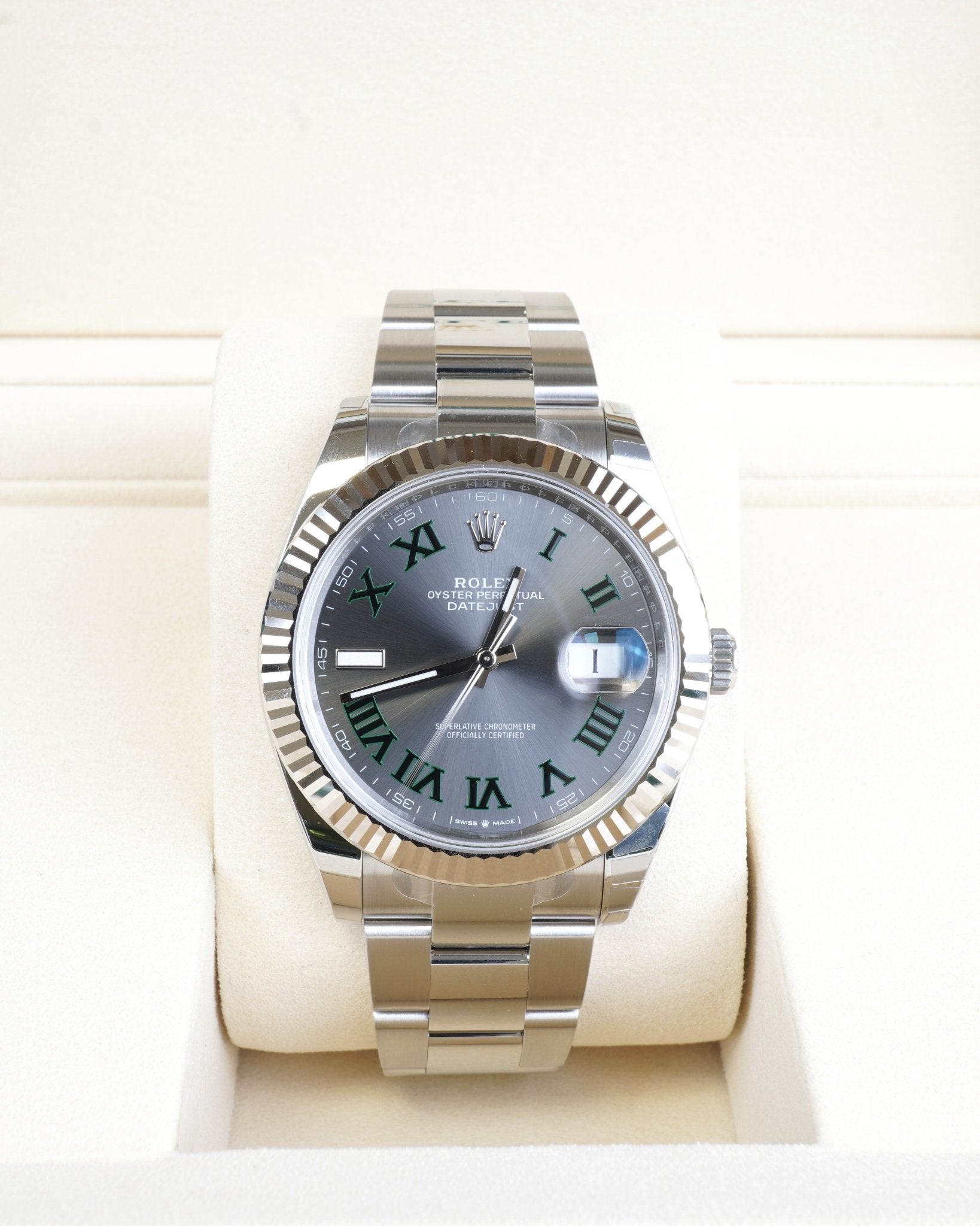 Rolex Datejust 126334 Wimbledon Dial Oyster Fluted Bezel - ORATIME CO Main image