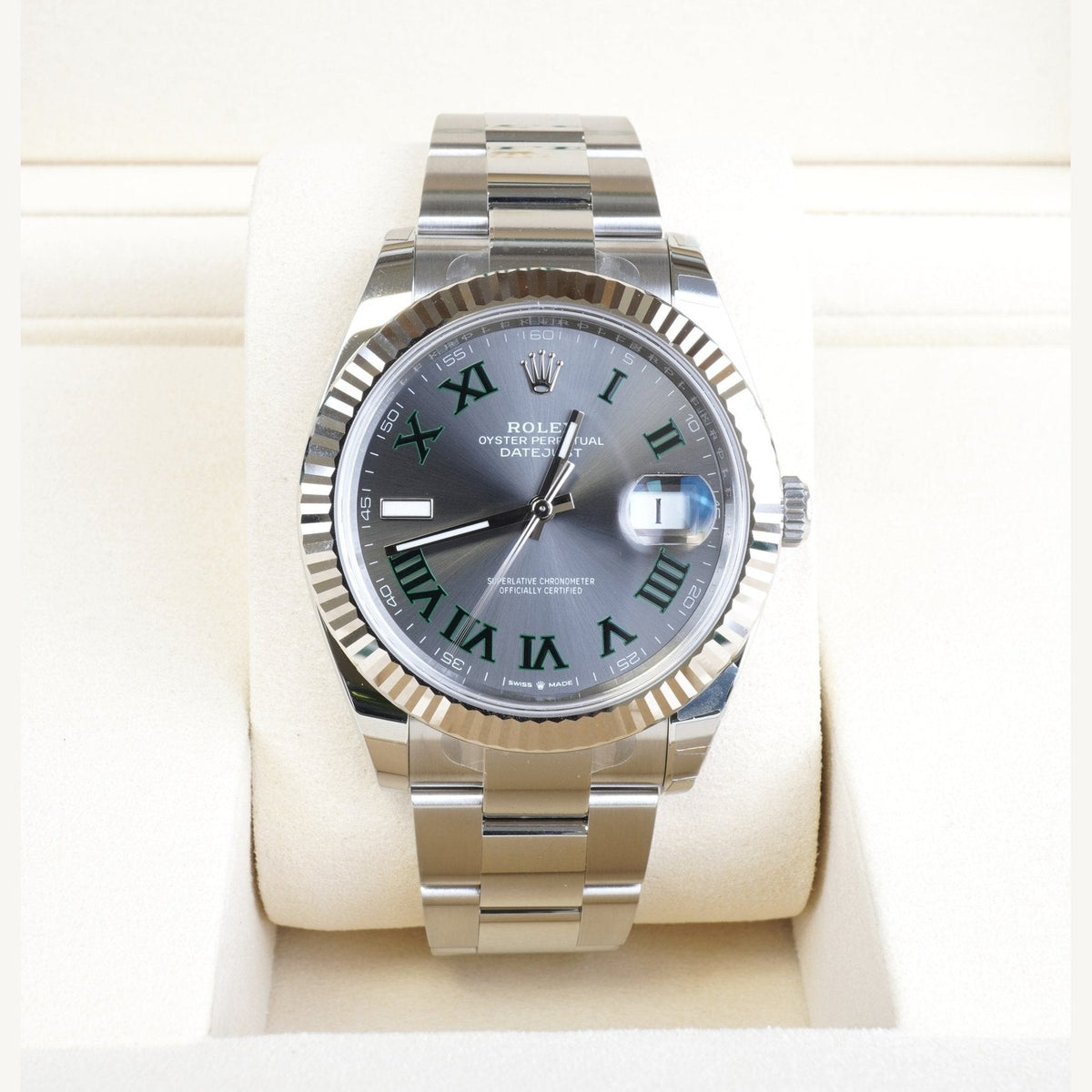 Rolex Datejust 126334 Wimbledon Dial Oyster Fluted Bezel
