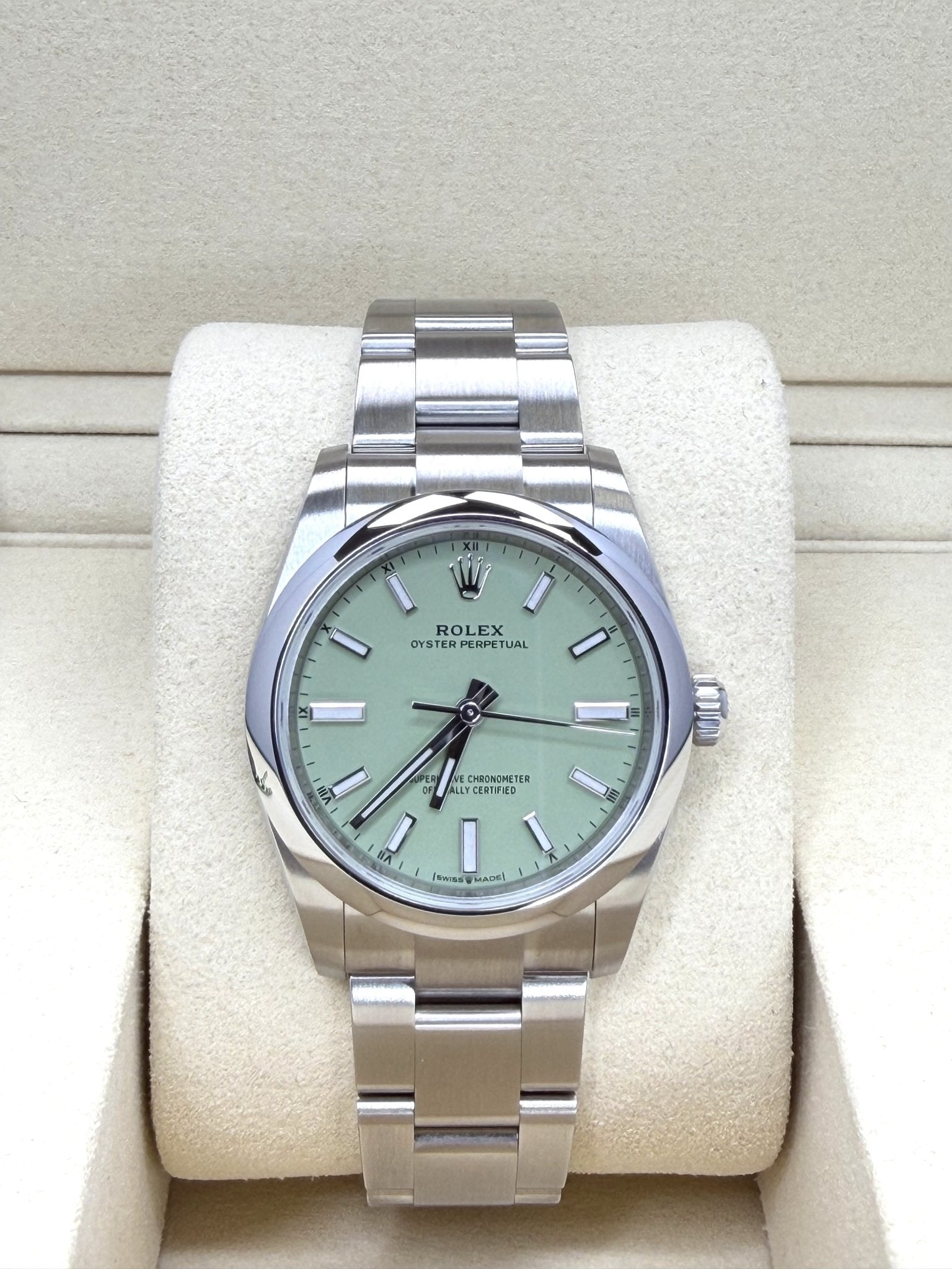 Rolex Oyster Perpetual 124200 Pistachio Dial Stainless Steel