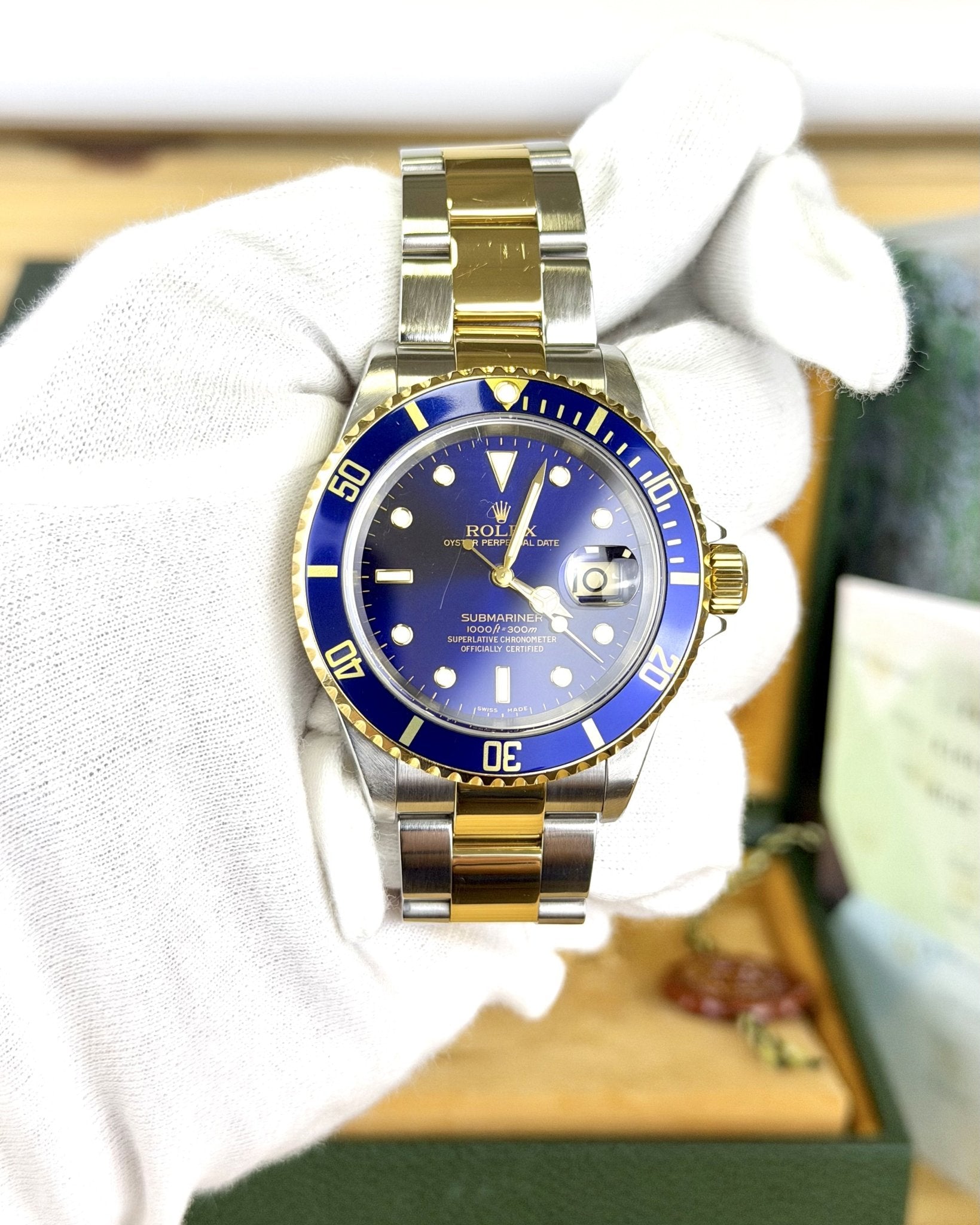 Rolex Submariner 16613 Bluesy Two Tone Stainless Steel & 18K Yellow Gold - ORATIME CO