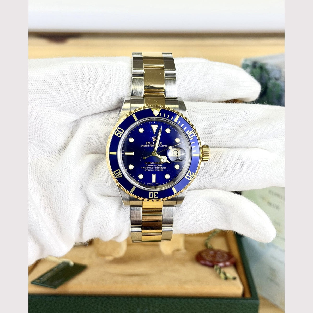 Rolex Submariner 16613 Bluesy Two Tone Stainless Steel & 18K Yellow Gold - ORATIME CO