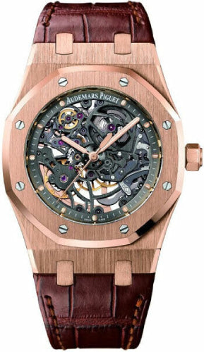 Audemars Piguet Royal Oak 15305OR.OO.D088CR.01 Openworked Selfwinding 39mm Black Skeleton Rose Gold Strap