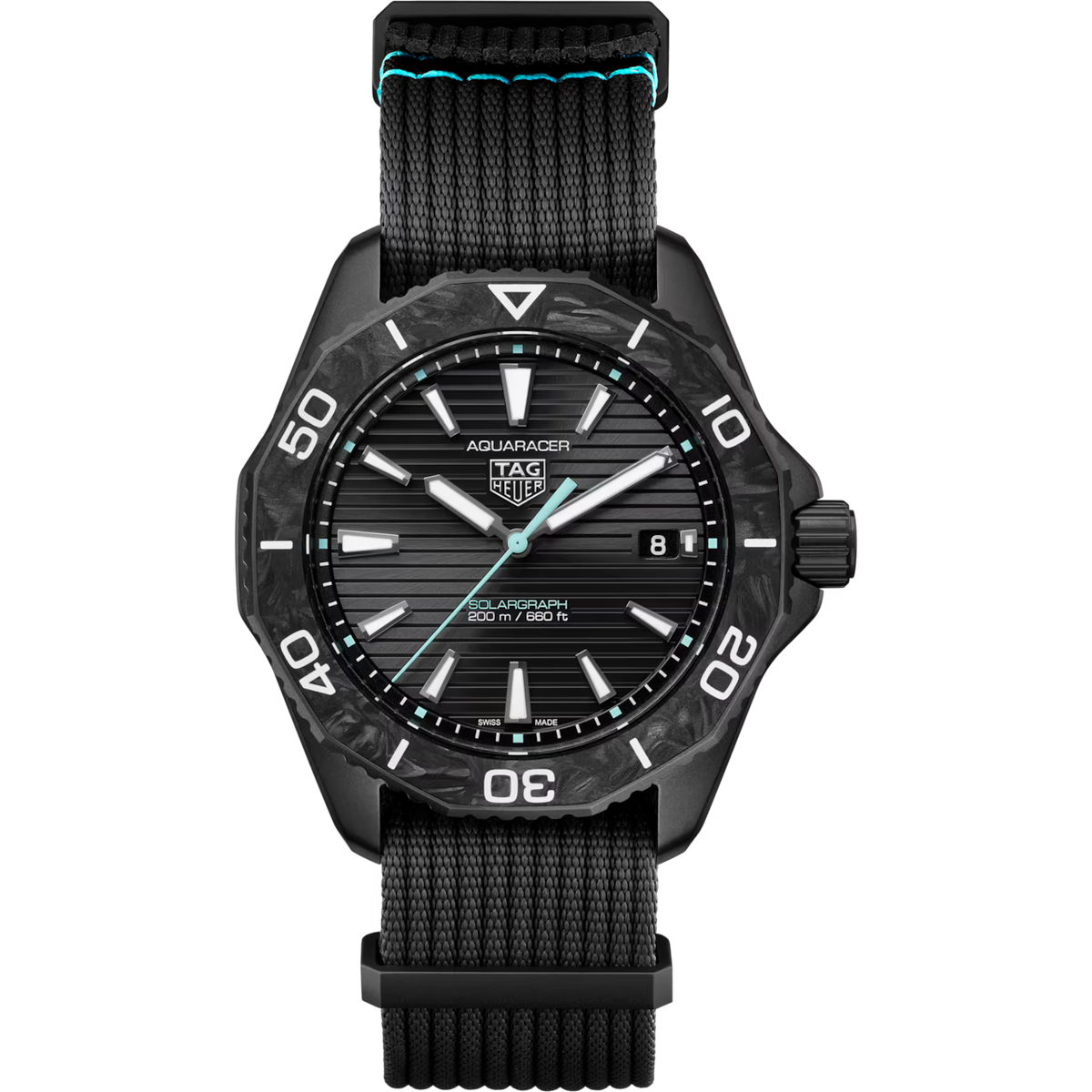 TAG Heuer Aquaracer Professional 200 Solargraph WBP1112.FN8041 Solar Quartz, 40 mm, Steel coated with black DLC
