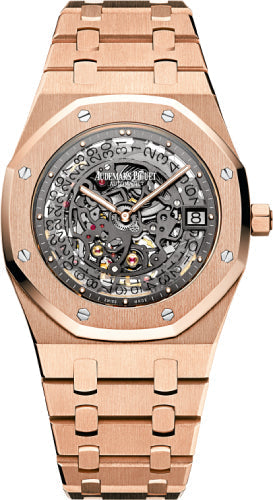 Audemars Piguet Royal Oak 15204OR.OO.1240OR.01 Openworked Extra-Thin 39mm Black Skeleton Rose Gold