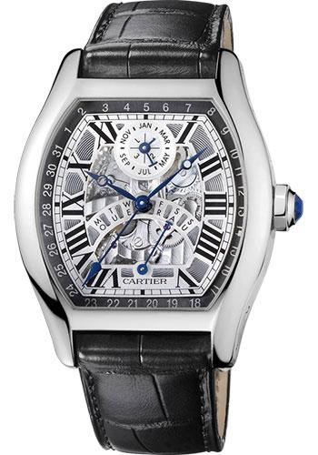 Cartier W1580048 Tortue Perpetual Calendar 45.6mm White Gold Case - Black Alligator Strap Main image