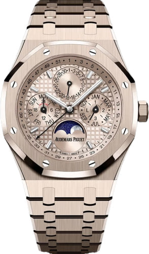 Audemars Piguet Royal Oak 26674SG.OO.1320SG.01 Perpetual Calendar 41mm Sand Gold-Toned "Grande Tapisserie" dial