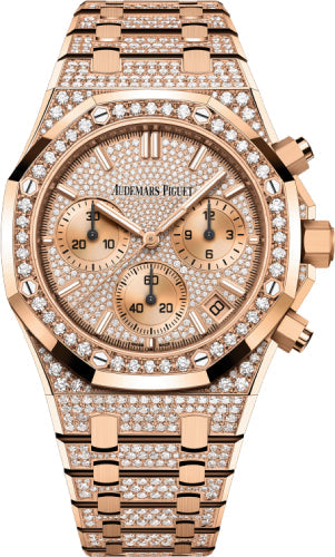 Audemars Piguet Royal Oak 26242OR.ZZ.1322OR.01 41mm Chronograph "50th Anniversary" Rose Gold/Diamond Paved Dial and Bracelet Main image