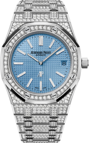 Audemars Piguet Royal Oak 15202BC.ZZ.1241BC.02 39mm Extra-Thin White Gold/Diamond Light Blue Dial Main image