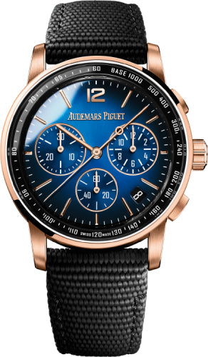 Audemars Piguet Code 11.59 26393OR.OO.A002KB.03 Chronograph Rose Gold 41mm Sunburst Smoked Blue Dial