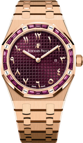 Audemars Piguet Royal Oak 67656OR.GR.1261OR.01 Quartz White Gold Diamond Baguette Bezel 33mm Purple Dial | 67656BC.ZZ.1261BC.01