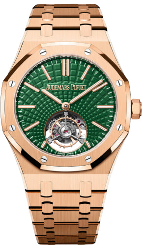 Audemars Piguet Royal Oak 26533OR.OO.1220OR.01 41mm Selfwinding Flying Tourbillon Rose Gold Green Dial