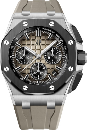 Audemars Piguet Royal Oak Offshore 26420SO.OO.A600CA.01 43mm Chronograph Stainless Steel Ceramic Taupe Brown Dial